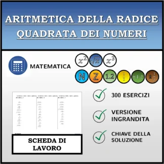Scheda di lavoro: Aritmetica della radice quadrata dei numeri