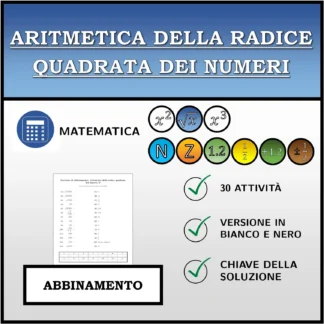 Esercizio di abbinamento: Aritmetica della radice quadrata dei numeri