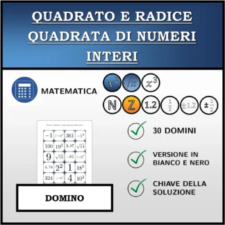 Domino: Quadrato e radice quadrata di numeri interi