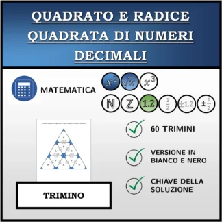 Trimino: Quadrato e radice quadrata di numeri decimali